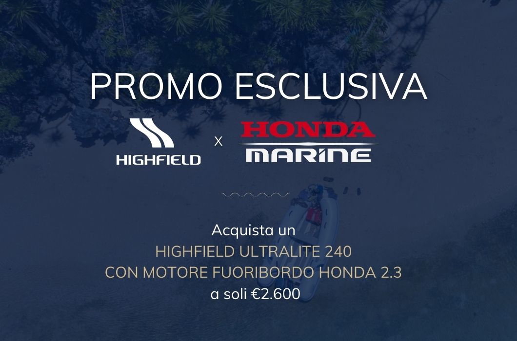 Promo Highfield Ultralite 240 con motore Honda BF 2.3