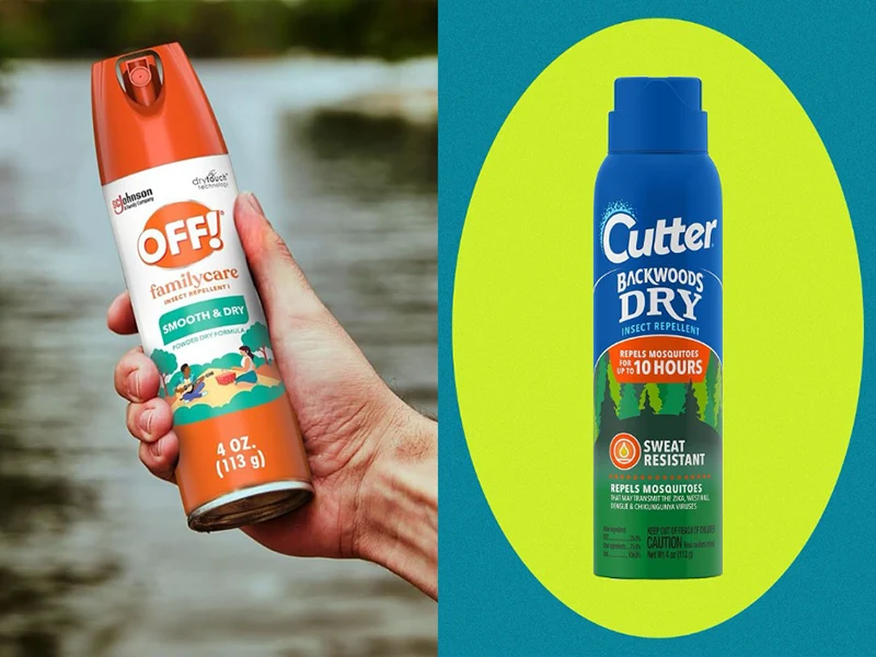 Two bottles of insect repellent.