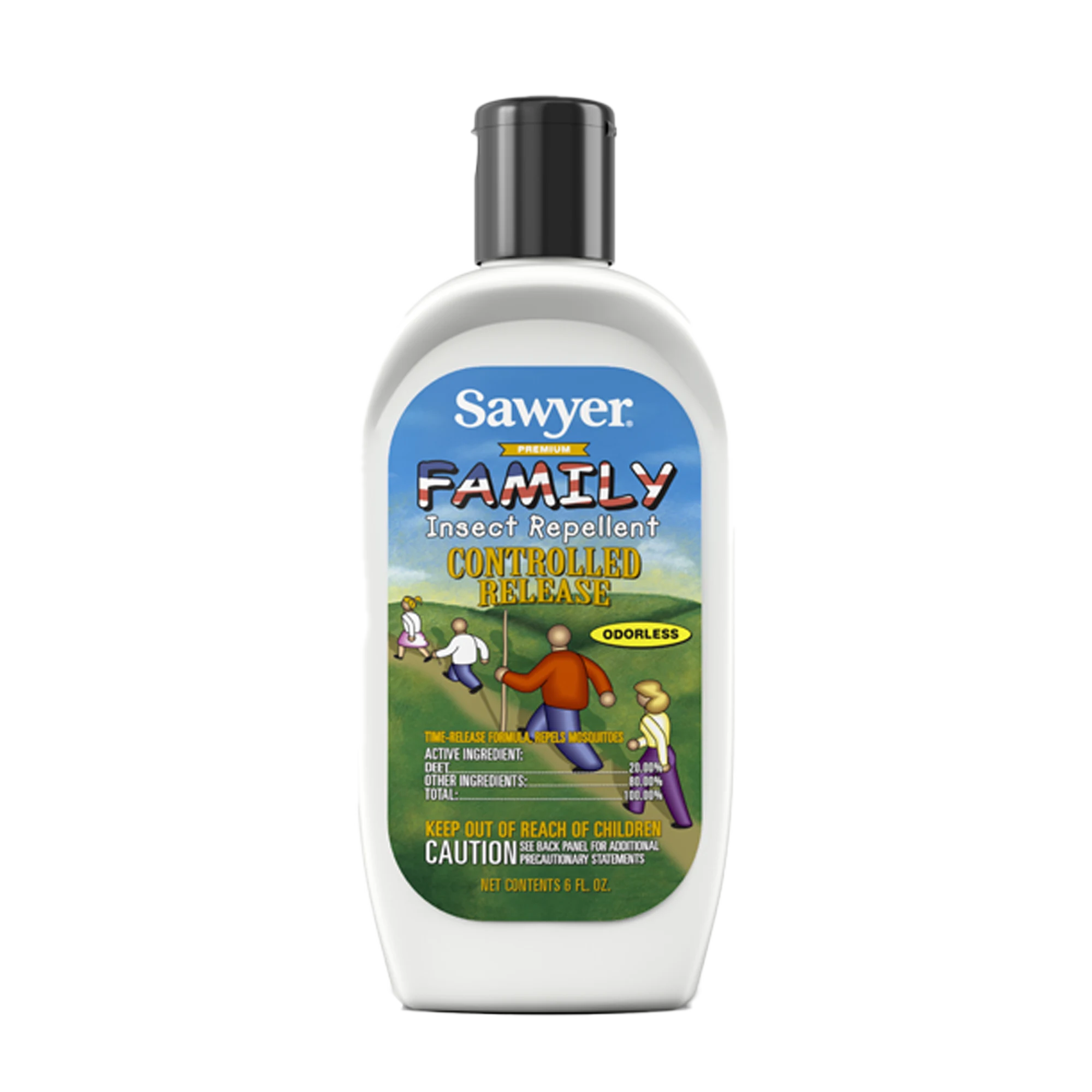 A bottle of Sawyer premium insect repellent controlled release