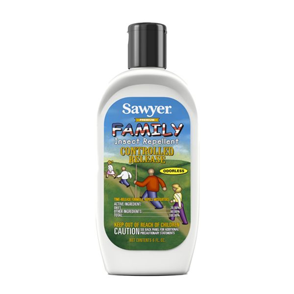 A bottle of Sawyer premium insect repellent controlled release