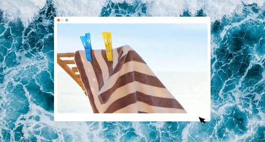 A towel clipped onto a chair