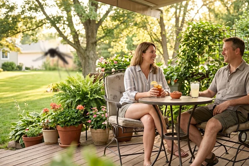Two people sitting at a table.