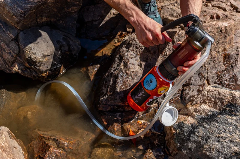 Water being filtered by a stream.