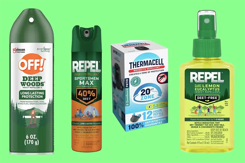 Four bottles of insect repellent.