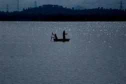 Two people in a kayak.