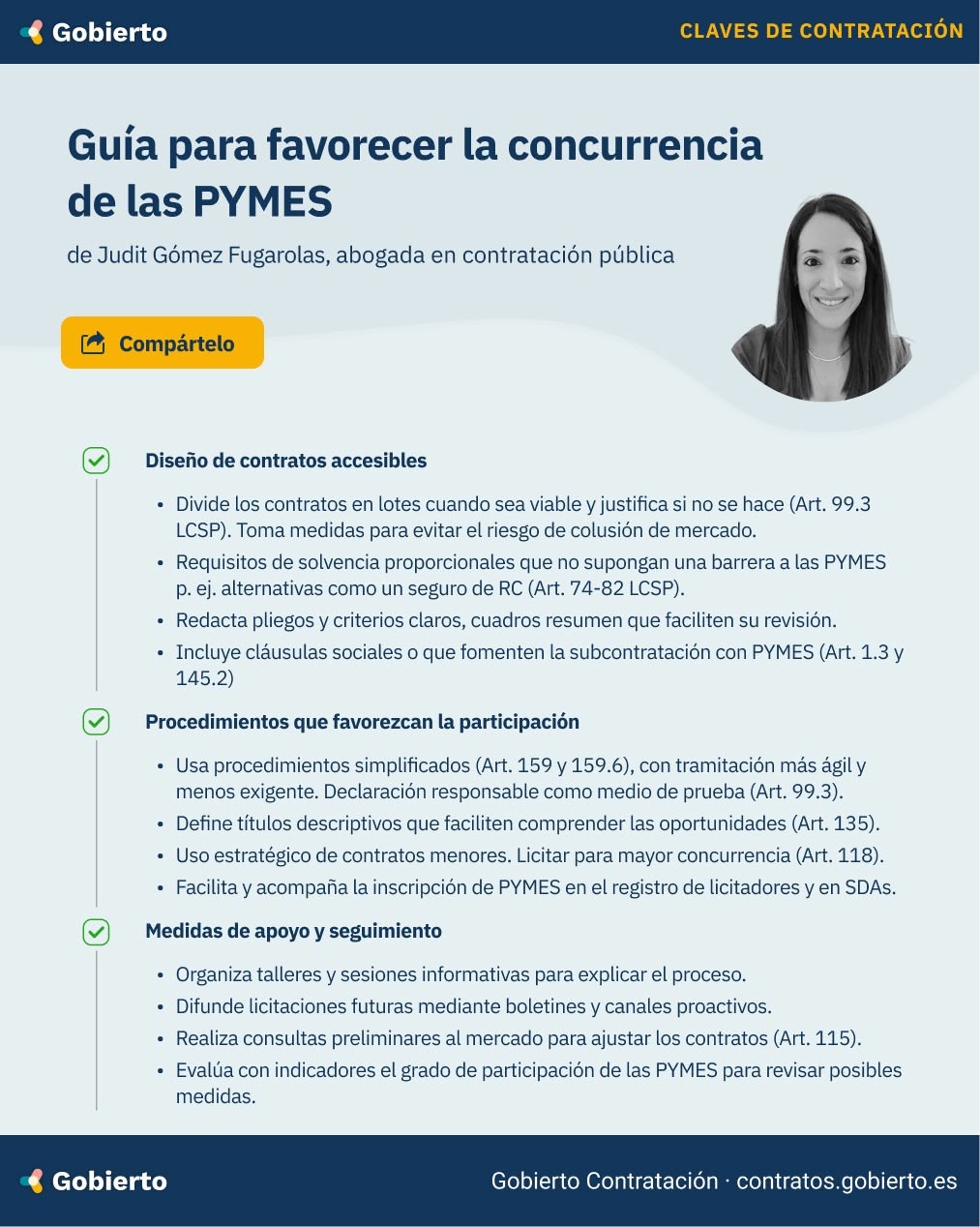Guía en pdf de medidas para favorecer la concurrencia de la PYMES en contratación pública