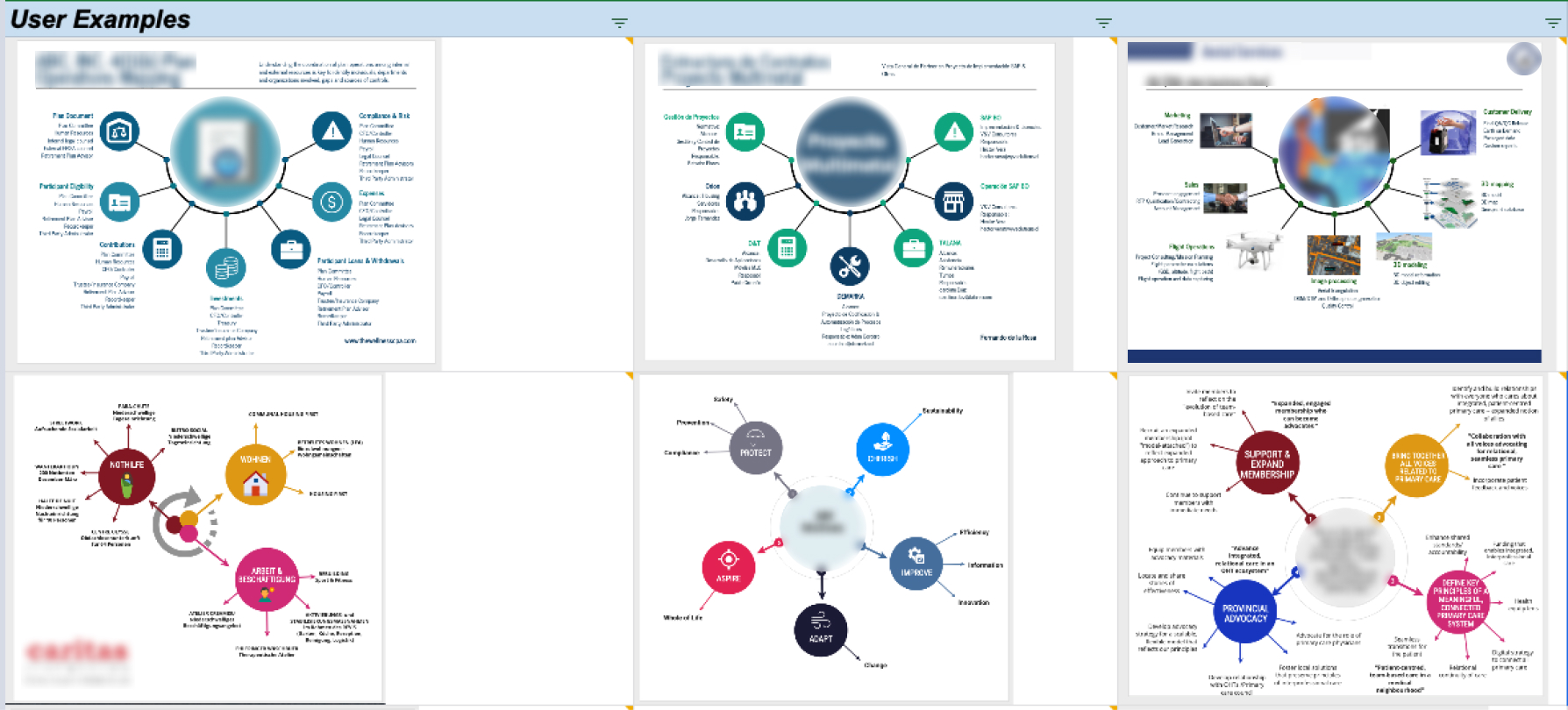 Examples of user designs of free-from radial min maps
