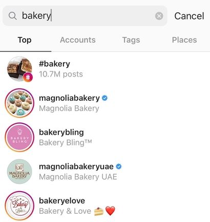 Instagram SEO example