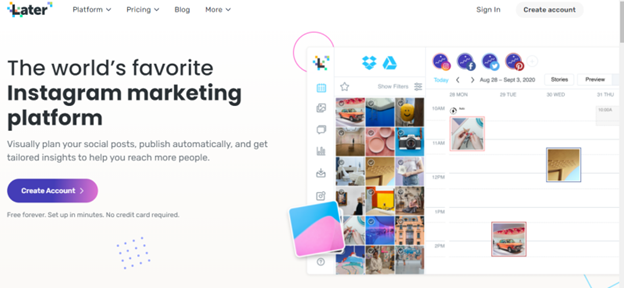 Later - Instagram marketing platform