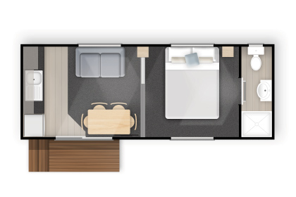 The Norfolk cabin floor plan A. 7.2m x 2.7m