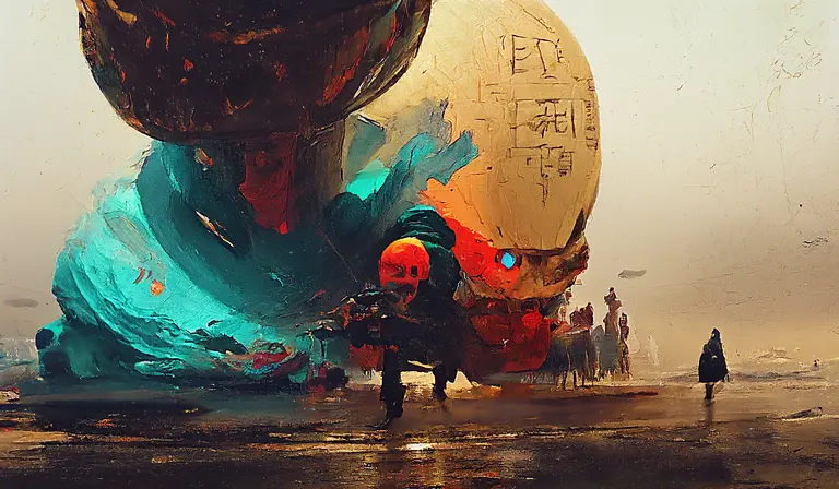 AI landscape art depicting a space scene