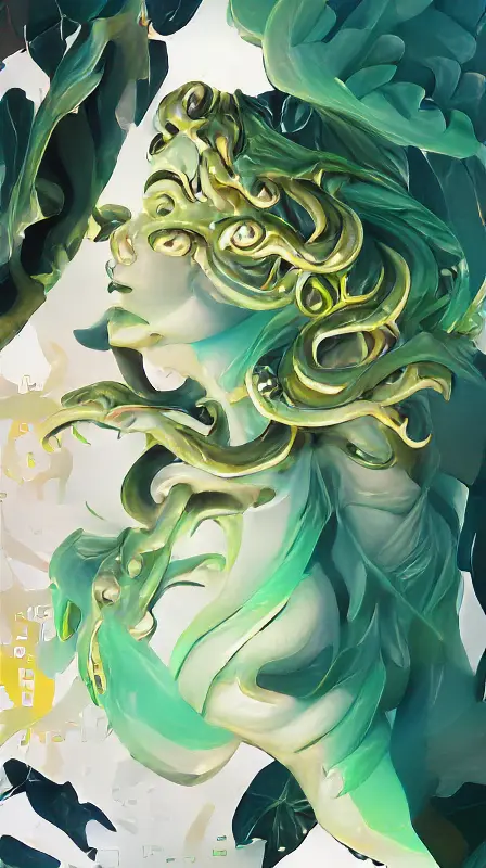 AI generated portrait of medusa