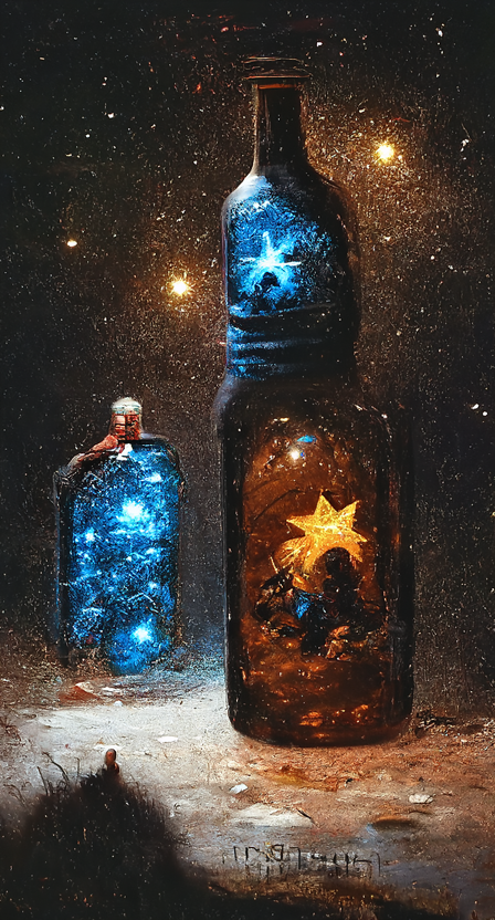 ai artwork of stars in a jar