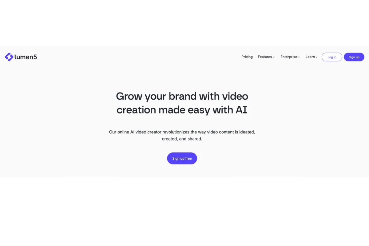 Lumen5 AI Homepage