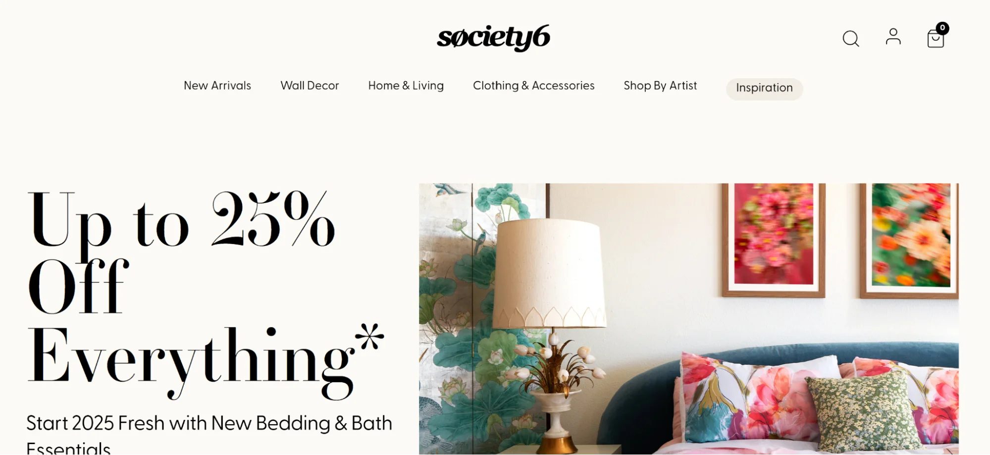 Society6 Homepage