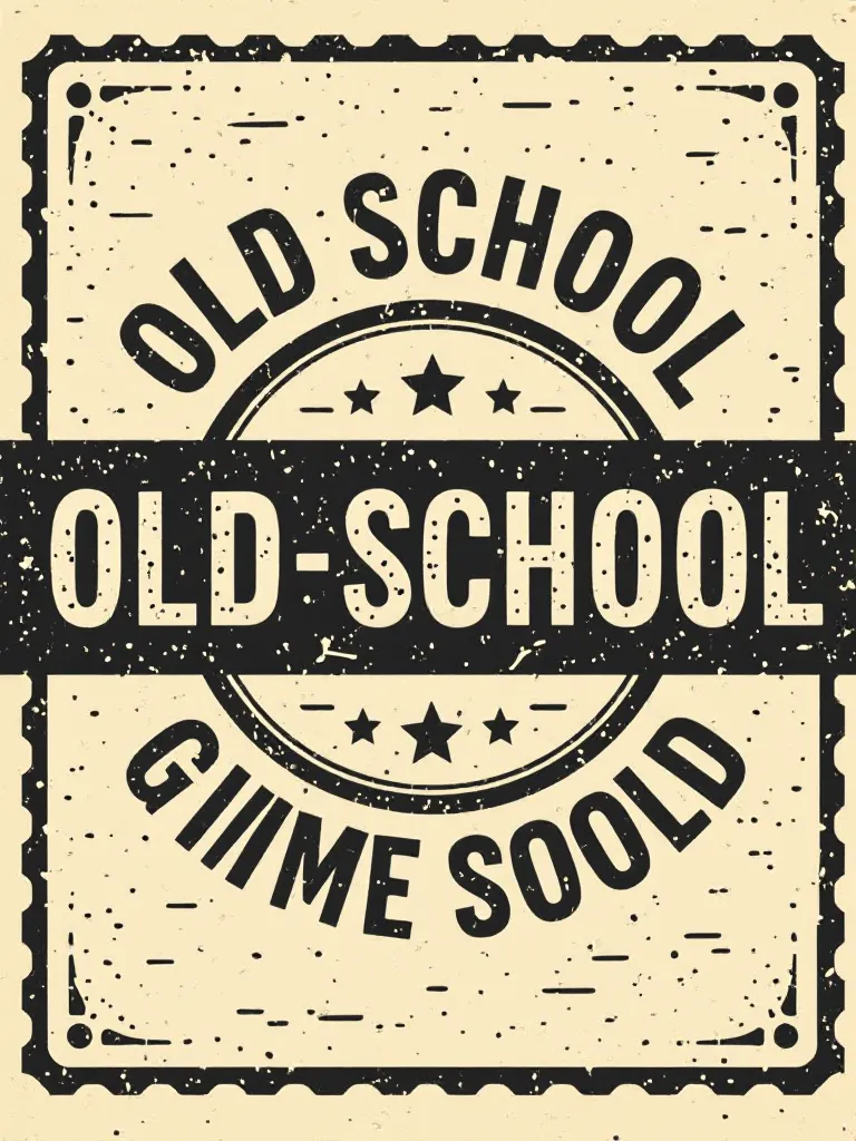 Old-school stamp logo with rugged edges and vintage typography