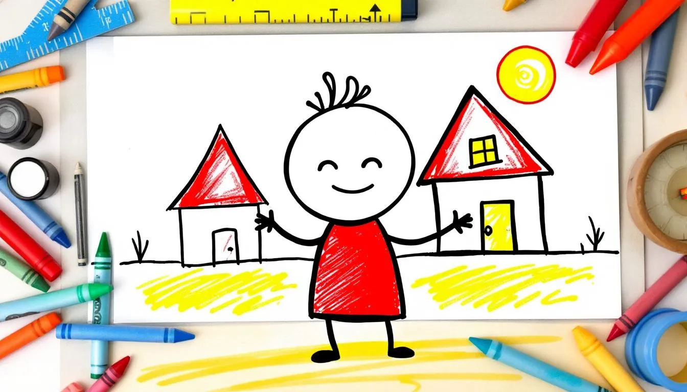 A cartoon outline demonstrating the fundamentals of cartoon drawing.