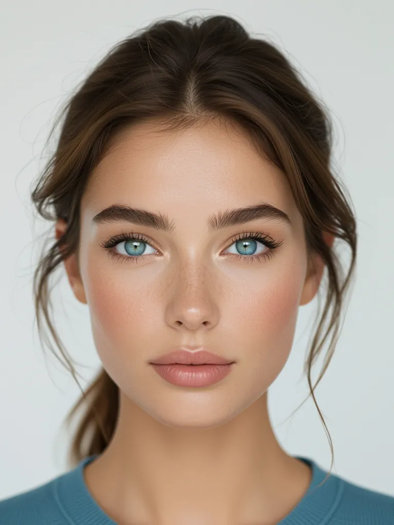 “soft light blue eyes with natural reflections, subtle gradient, realistic iris detail”