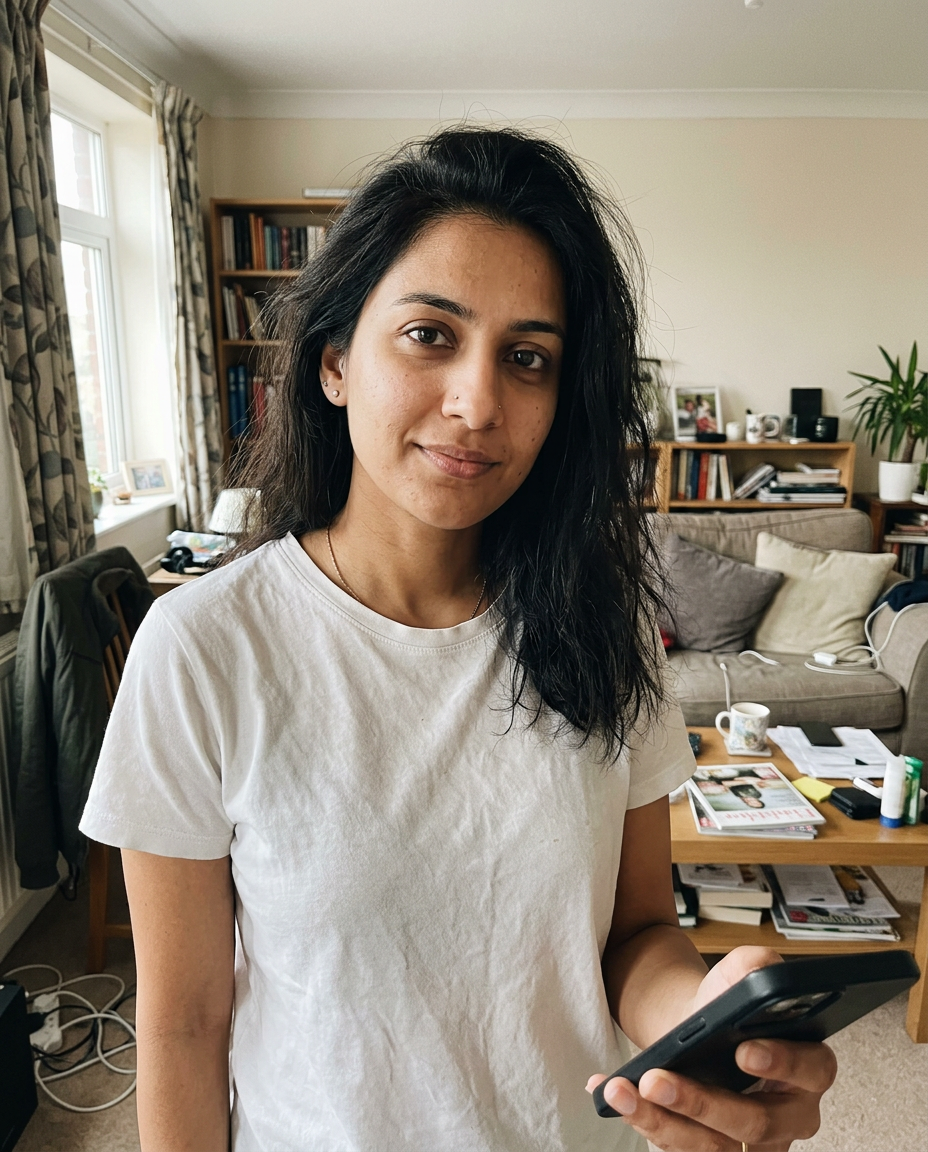 Casual before photo for LinkedIn headshot example