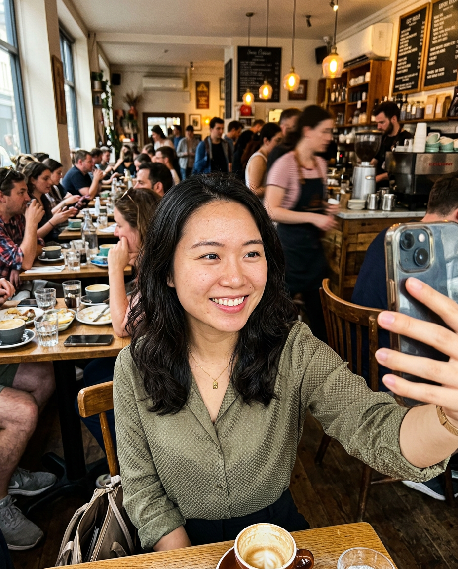 Busy background before portrait example