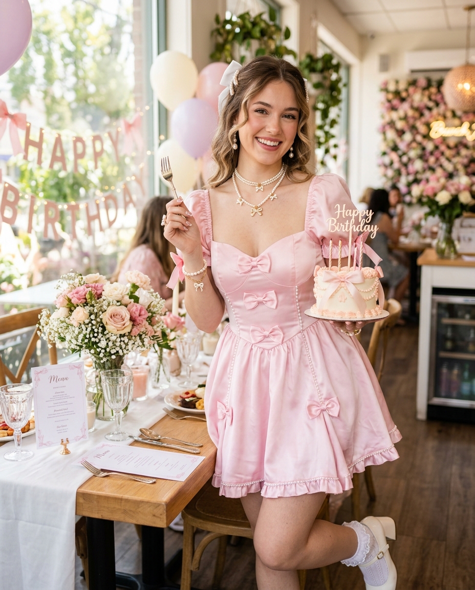 Coquette birthday brunch outfit concept