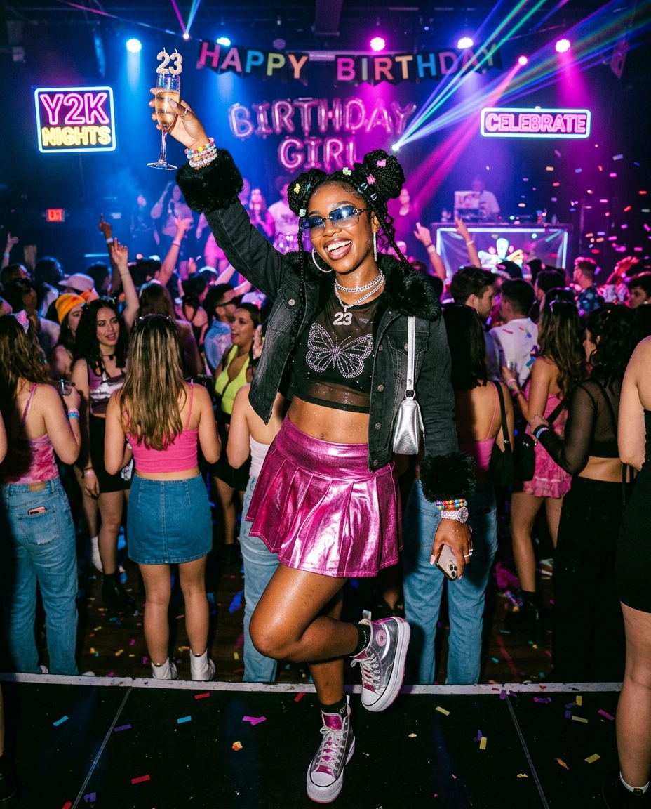 Y2K birthday party outfit concept