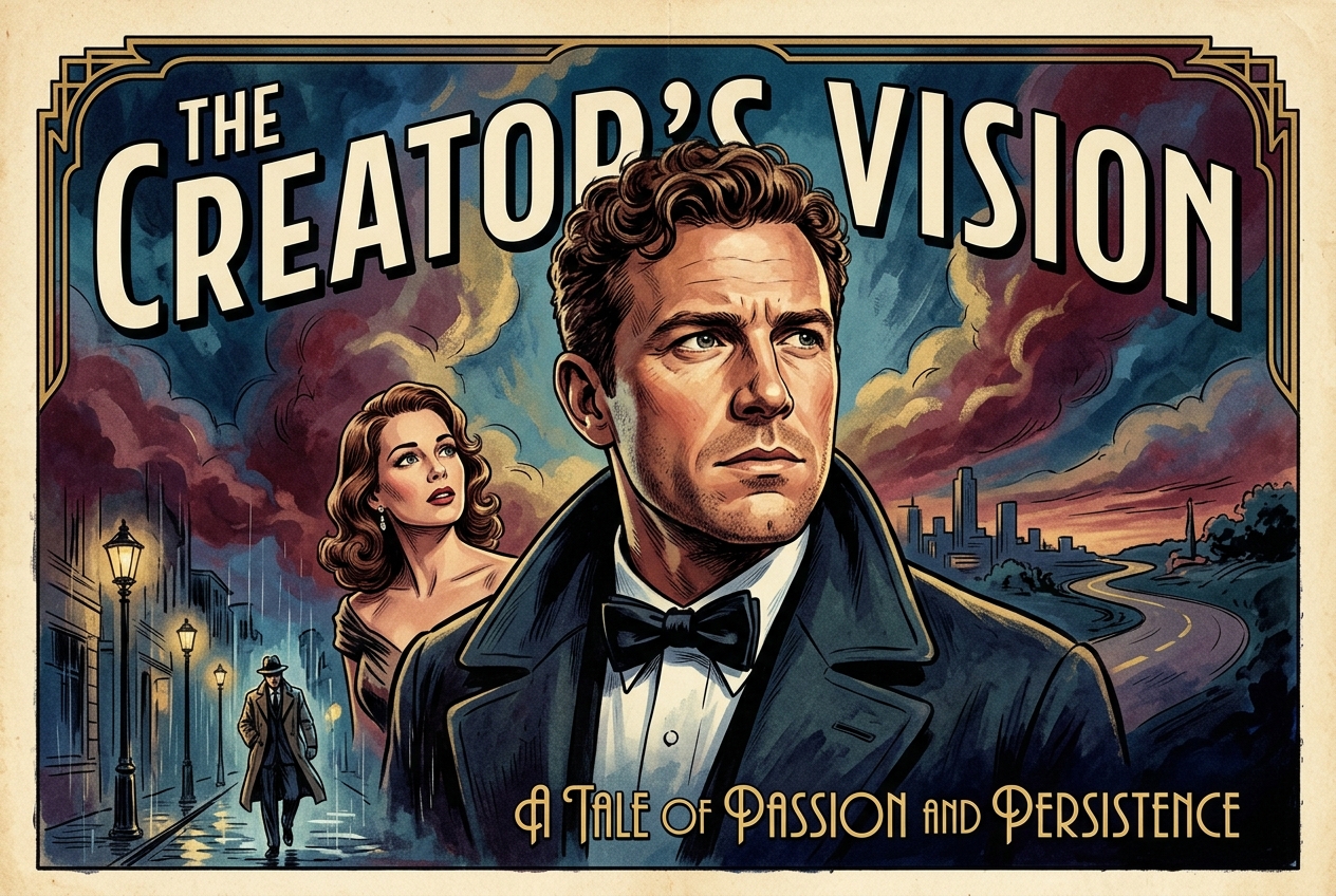 Retro poster face swap concept