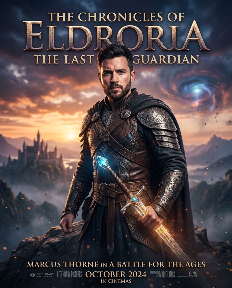 Movie poster inspired face swap concept