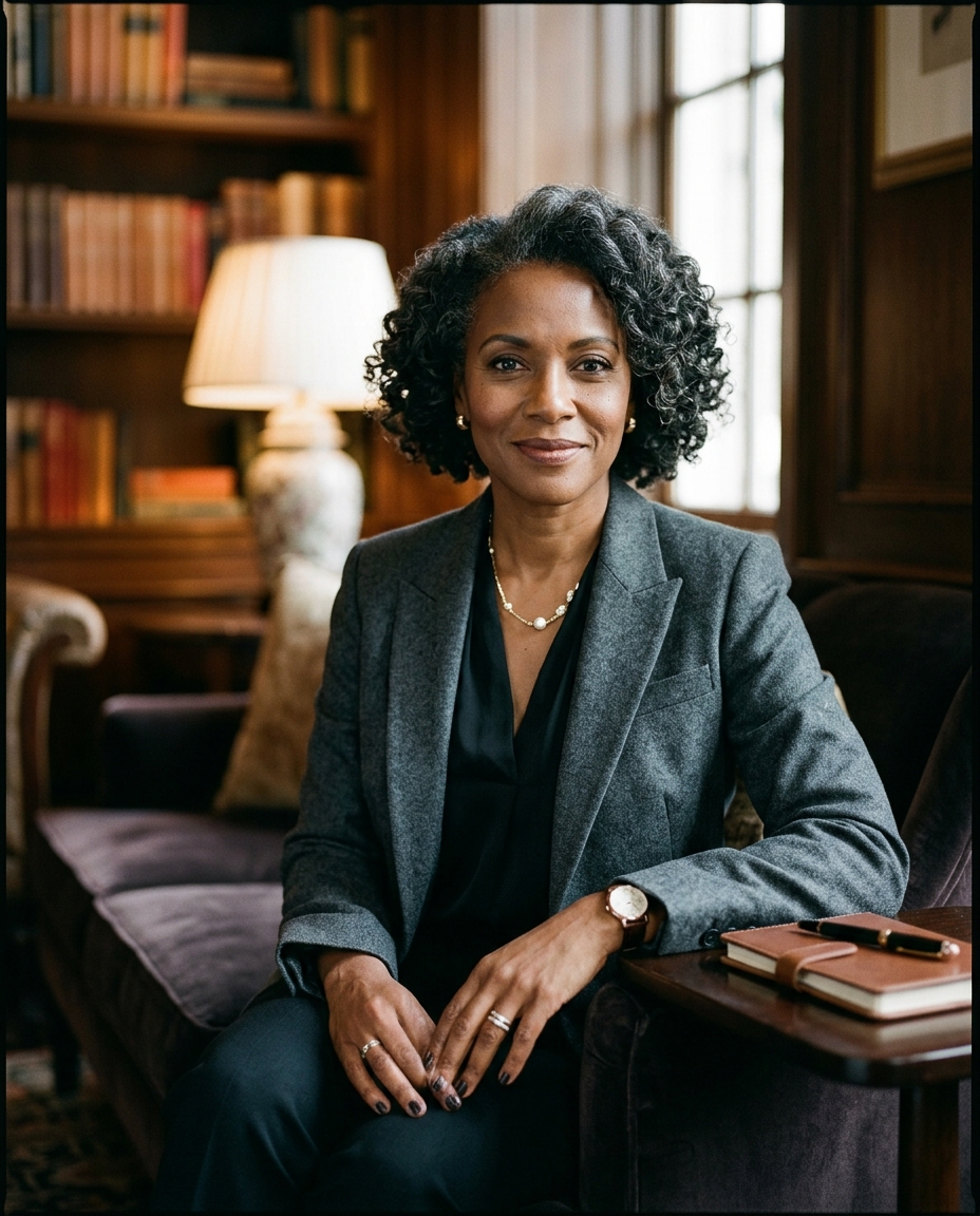 Midlife age progression portrait concept