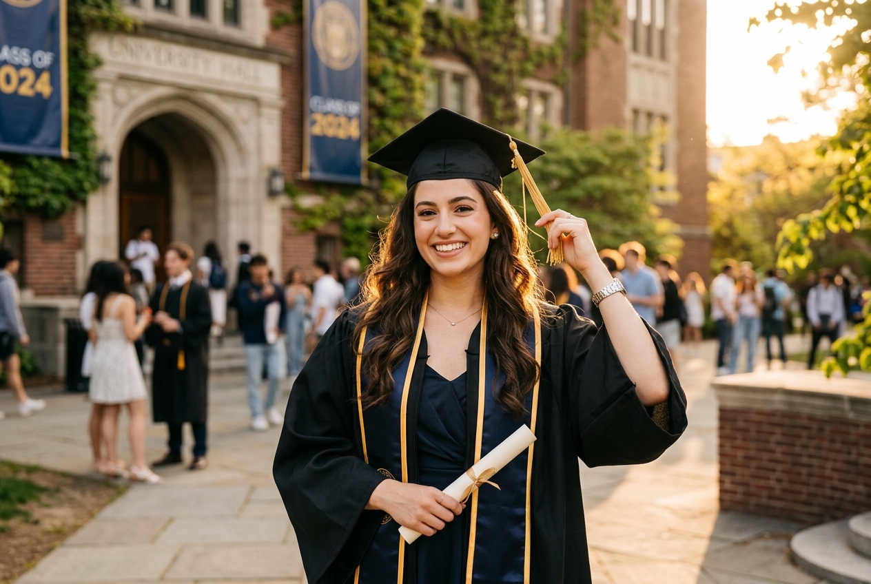 Graduation photoshoot prompt concept