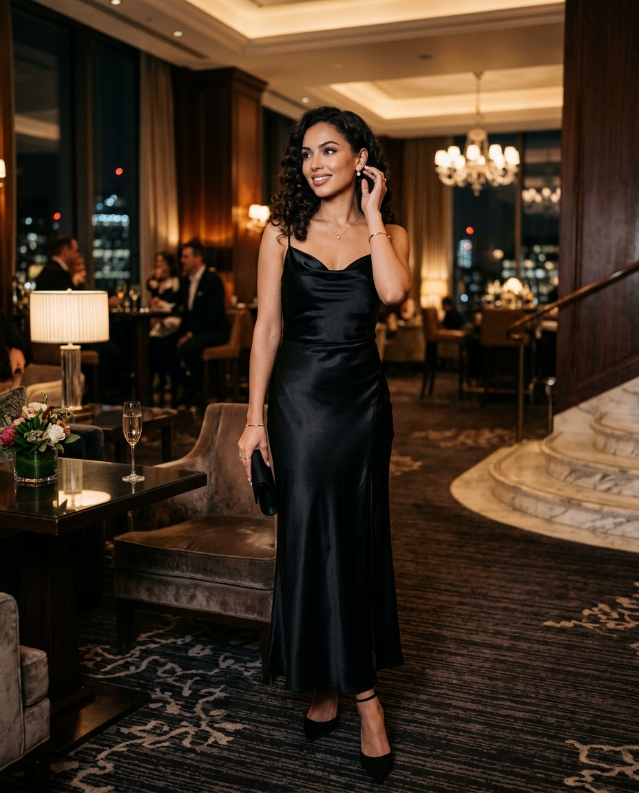 Soft glam evening outfit concept