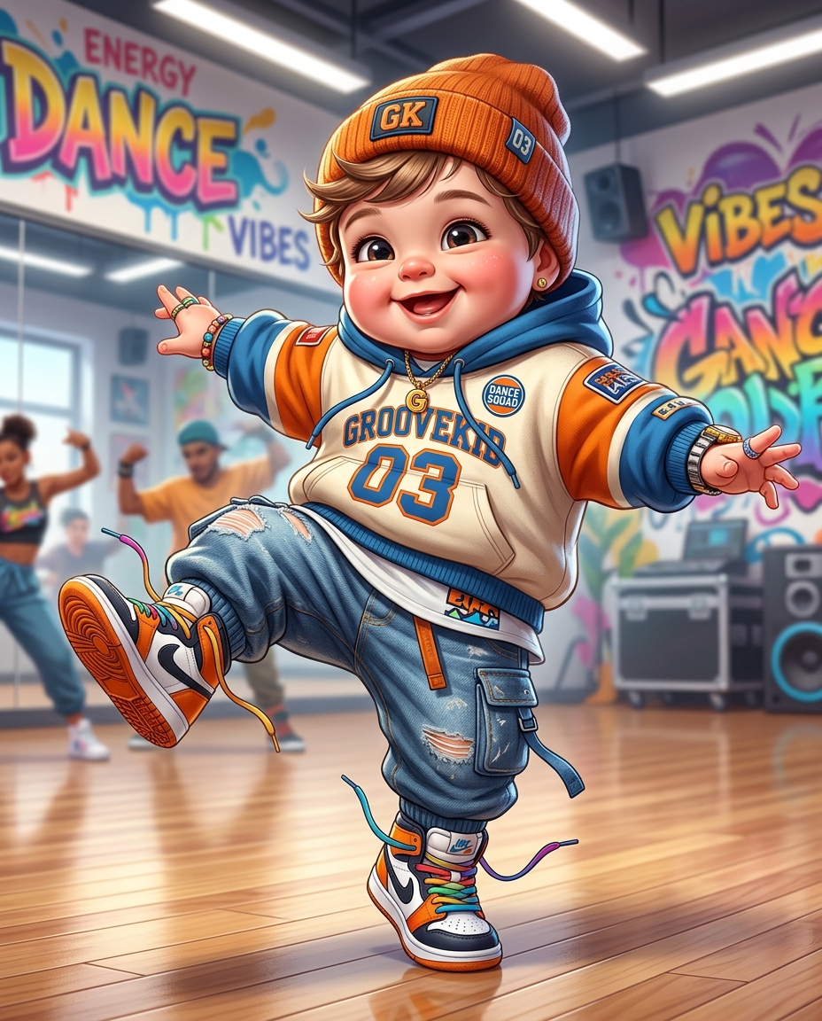 Streetwear baby dance concept