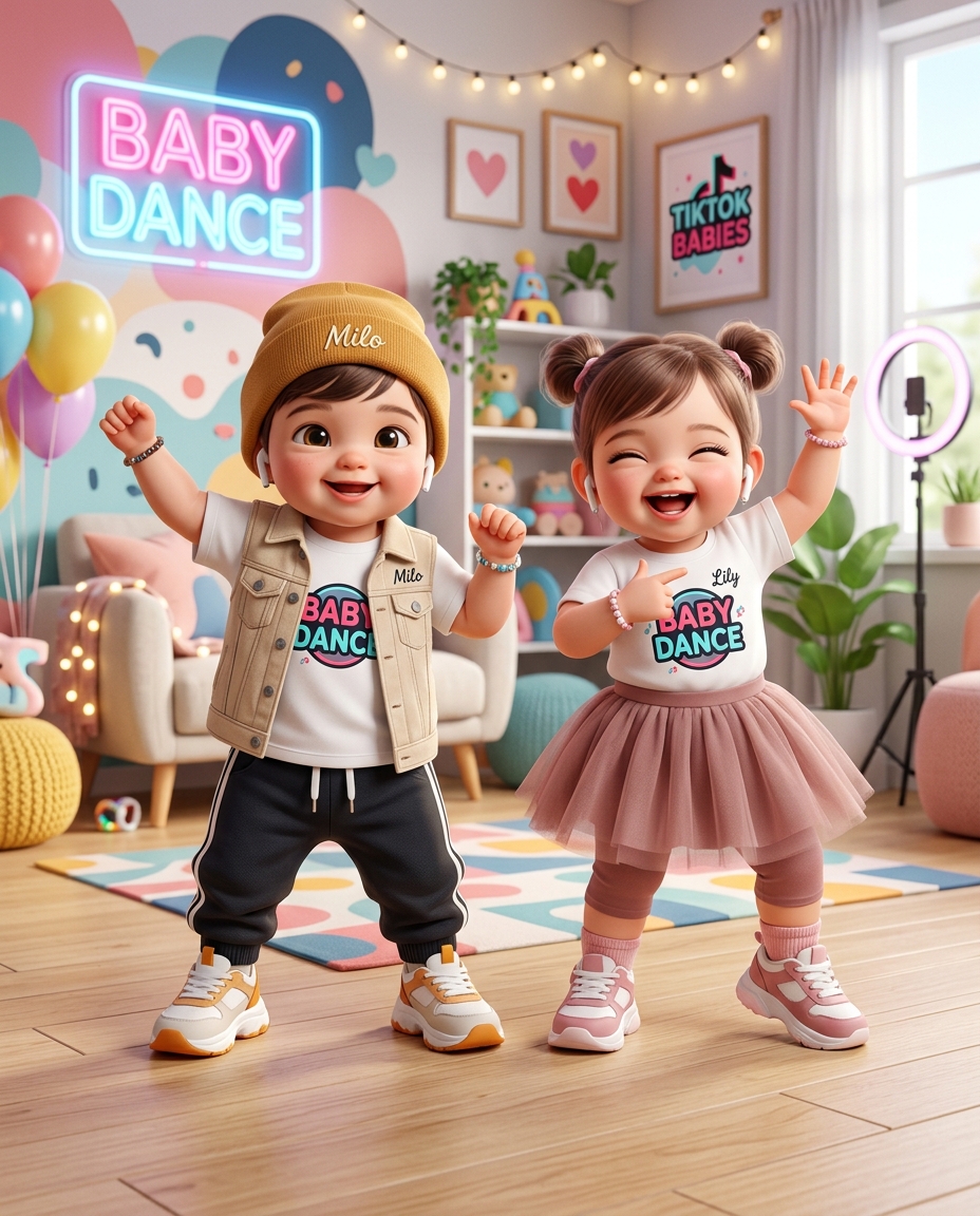 Couple baby dance concept