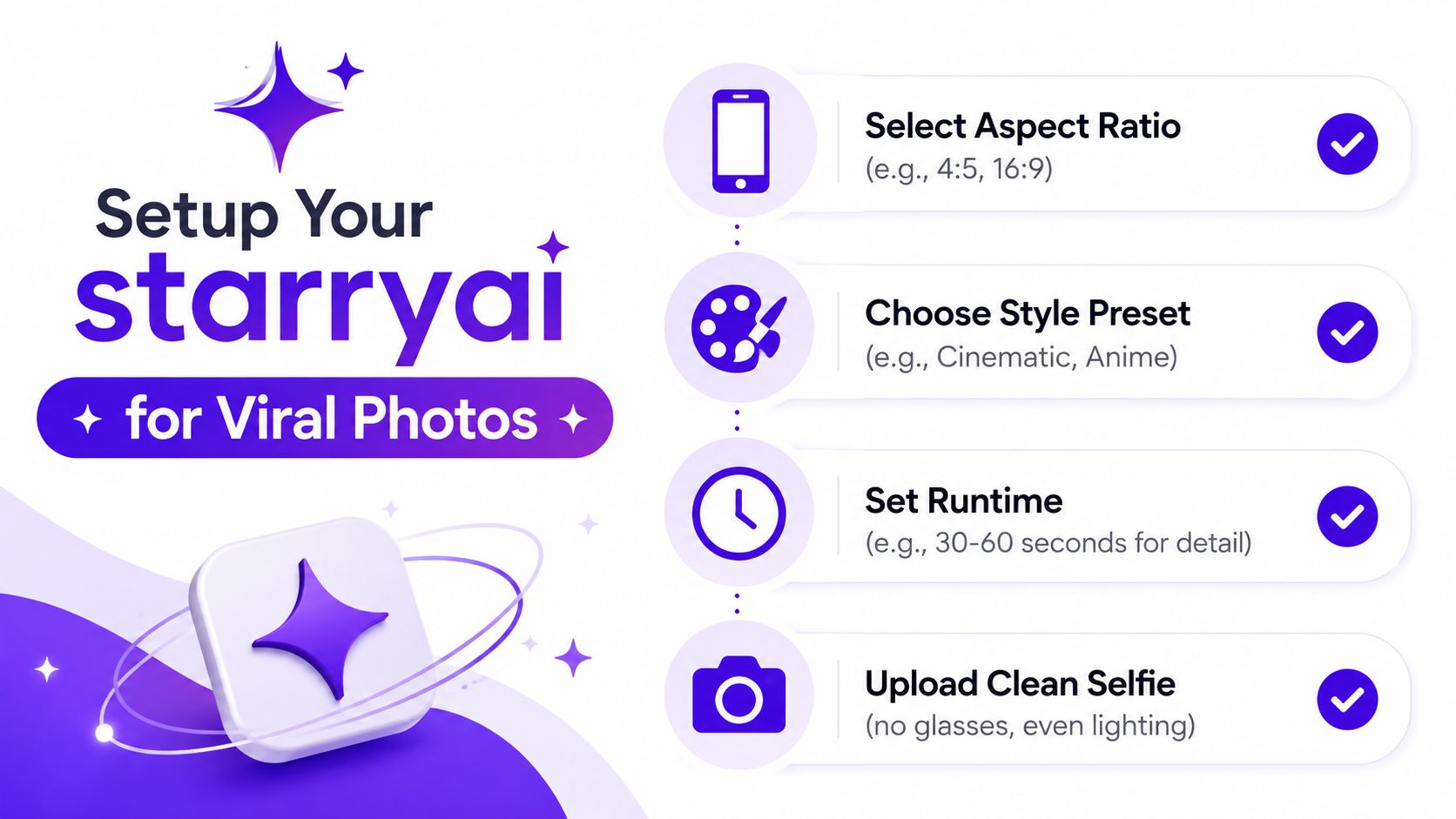 A step-by-step guide on how to configure Starryai settings to create viral AI-generated photos.