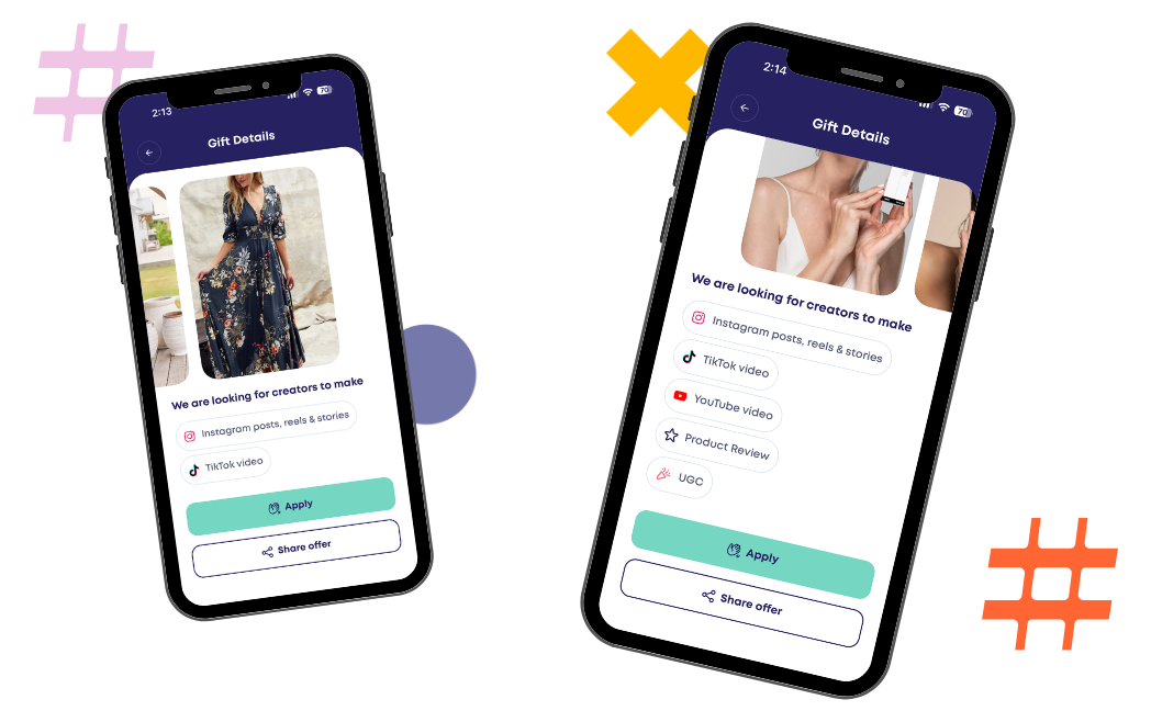 Woman drinking and gifted items