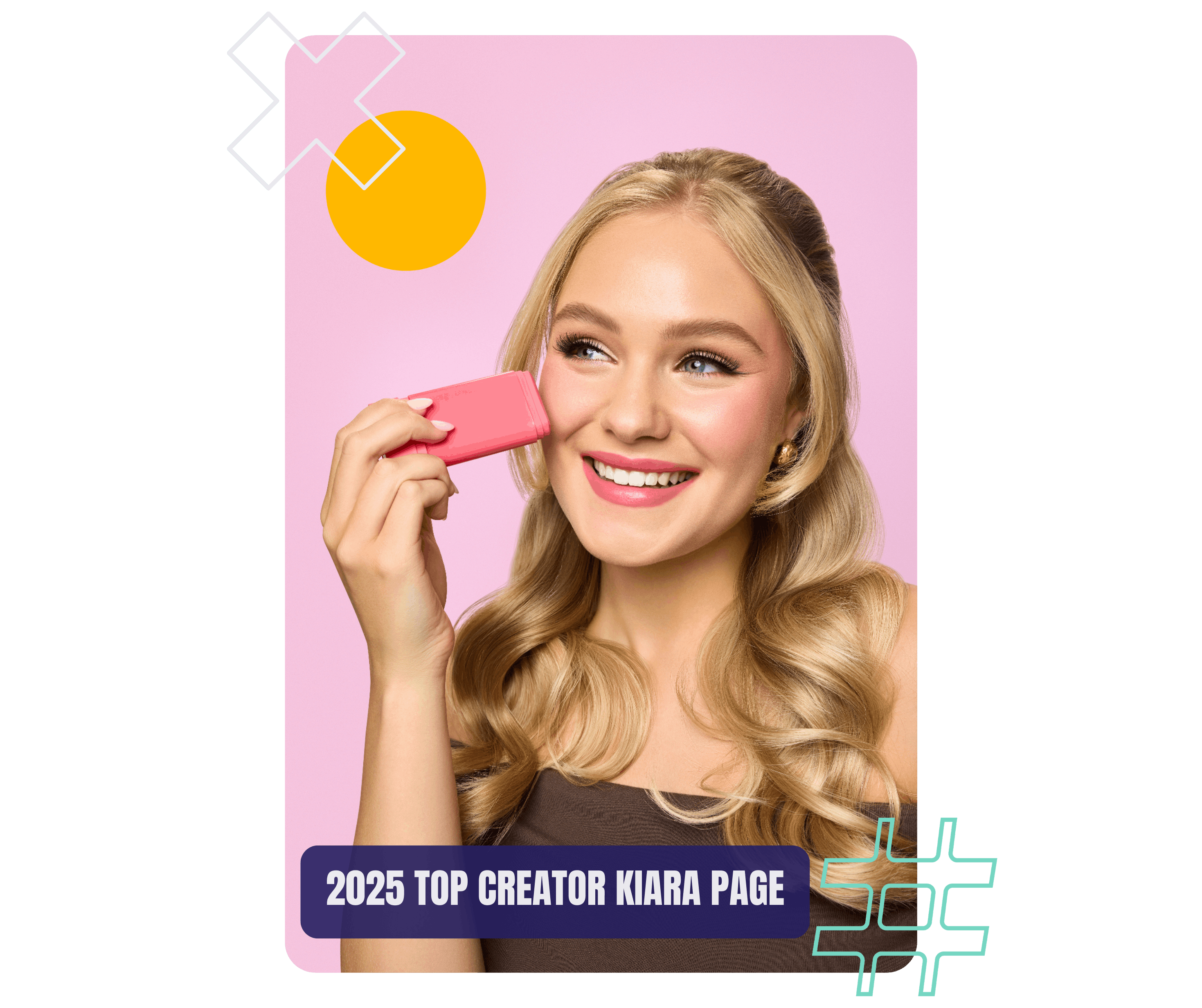 Woman applying skincare and dog with a donut