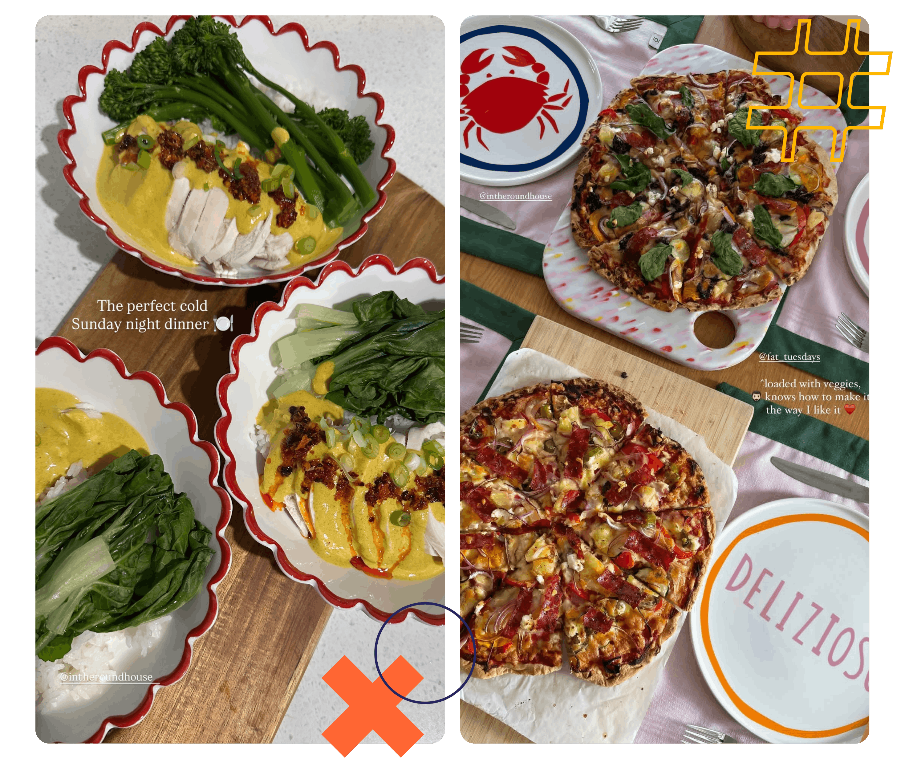 Woman enjoying healty food and skincare items