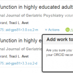 ORCID - click on YES to confirm adding to ORCID