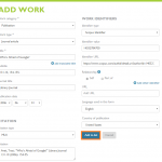 ORCID - add works - add manually - fill out form and click add to list