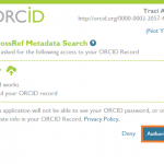 ORCID - click to authorize CrossRef Metadata Search