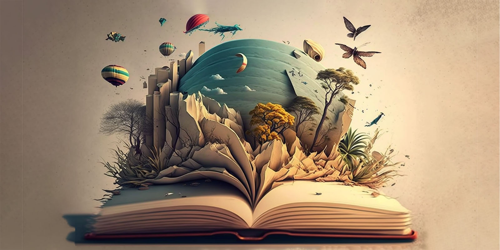 A surreal image of a book