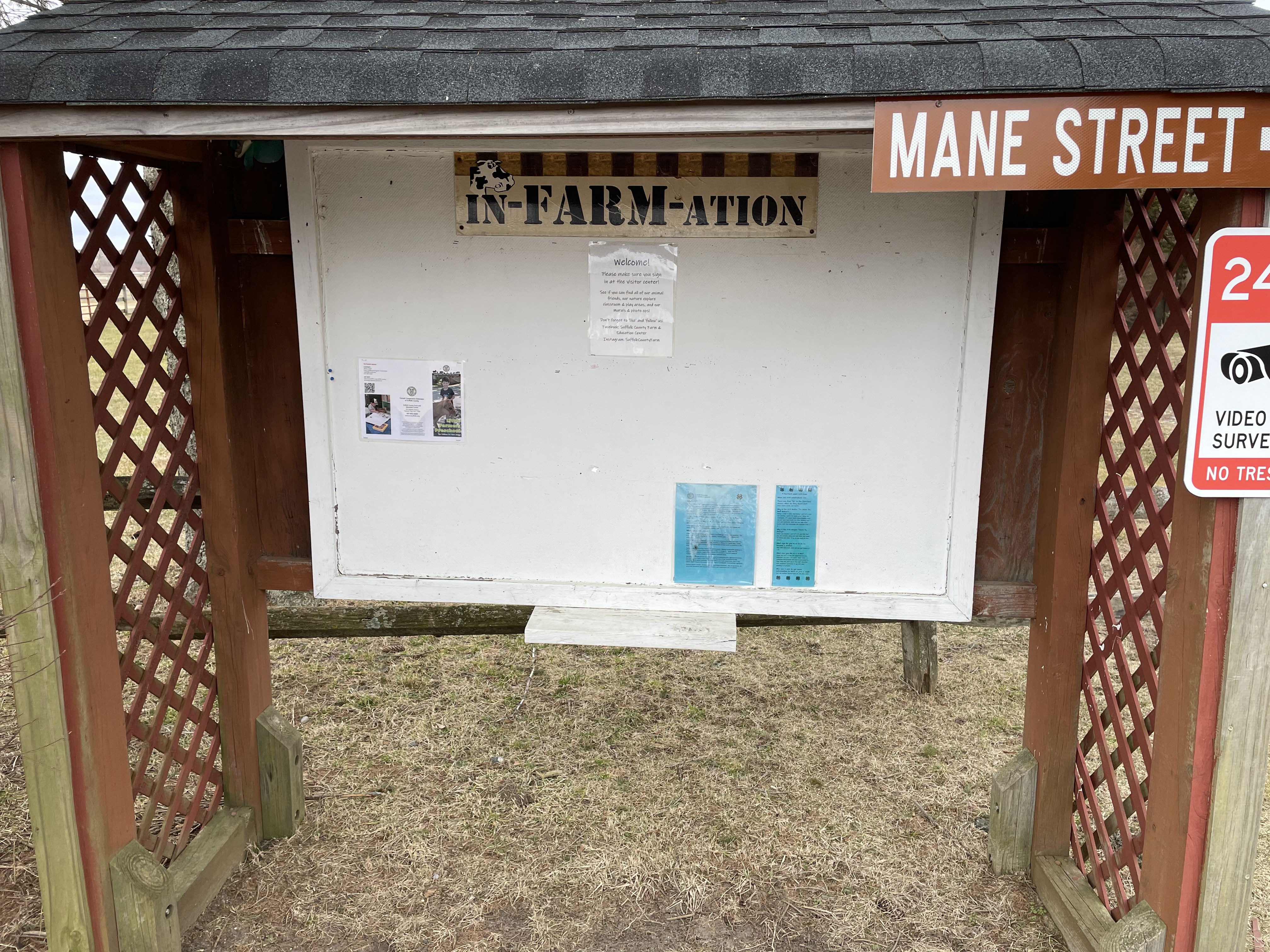 Information Board near the entrance of the farm