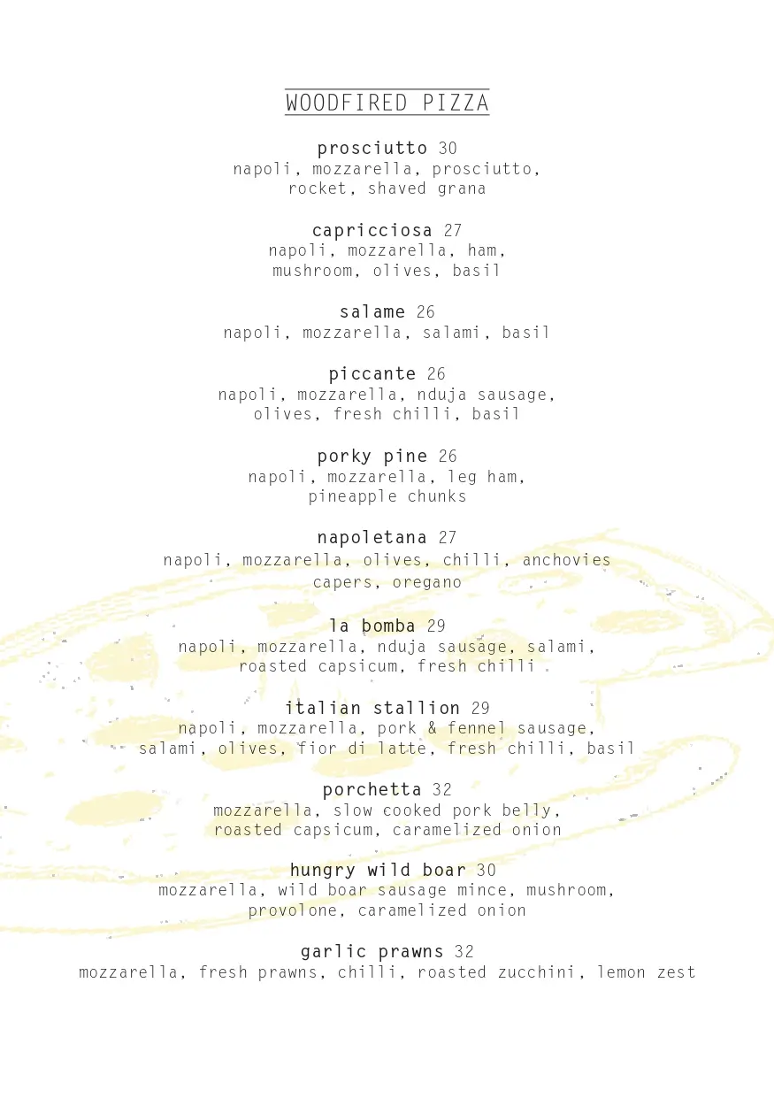 Piccolino Menu