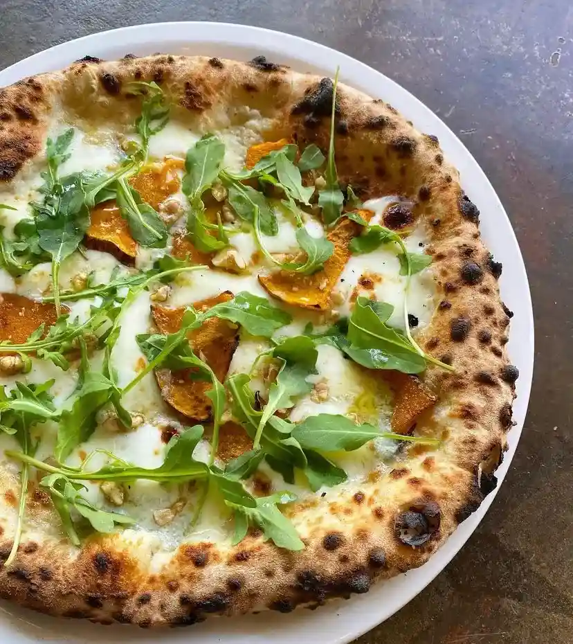 Vegan woodfired pizza at Piccolino Fitzroy North