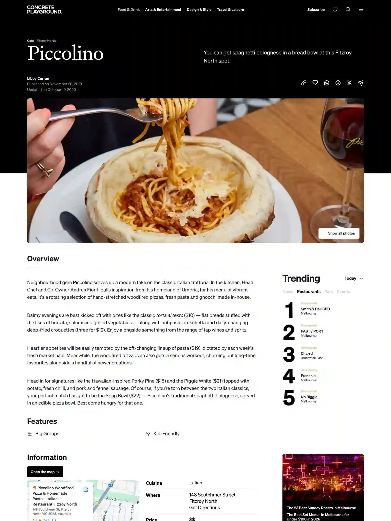 Featured in Concrete Playground Melbourne