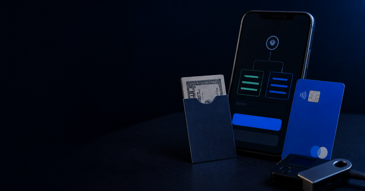 Illustration comparing cash and debit card Bitcoin buying routes