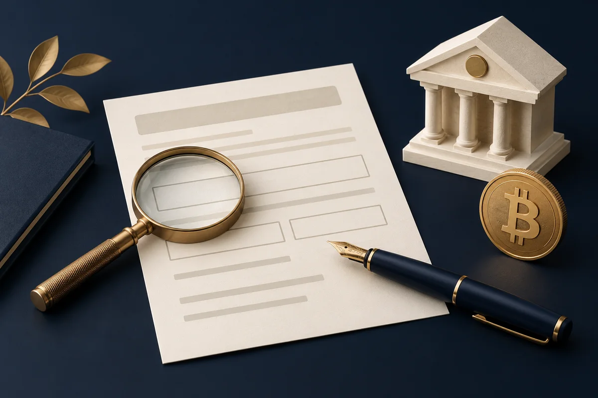 Conceptual illustration of a magnifying glass checking fields on a wire instruction sheet.