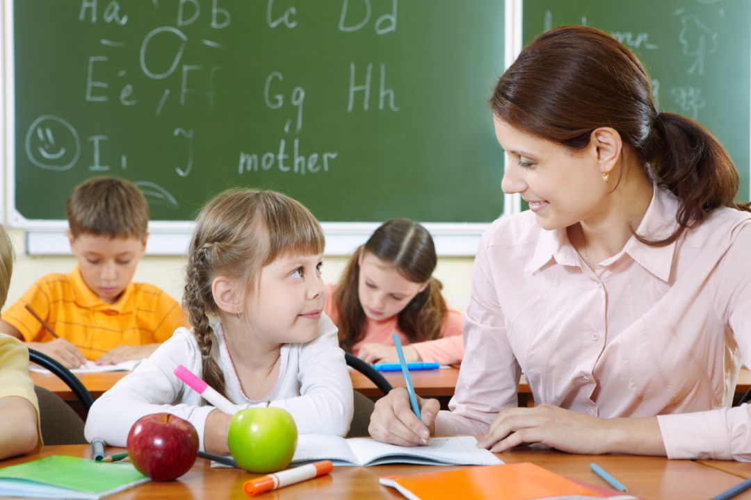 teacher teaching in a classroom