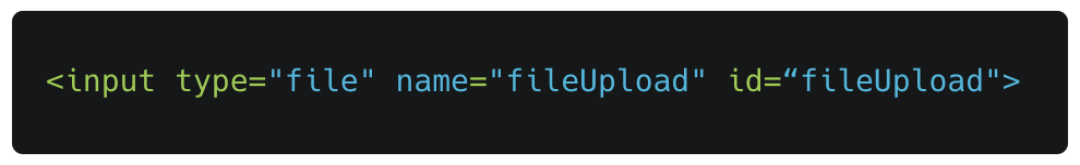 Code to add an input element with the type 'file'