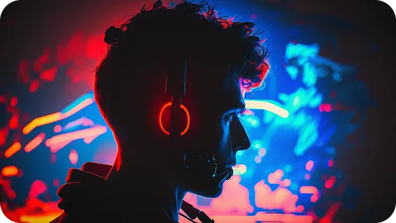 boy enjoying Vibe Code esports platform with real-time leaderboards and 99.9% uptime.